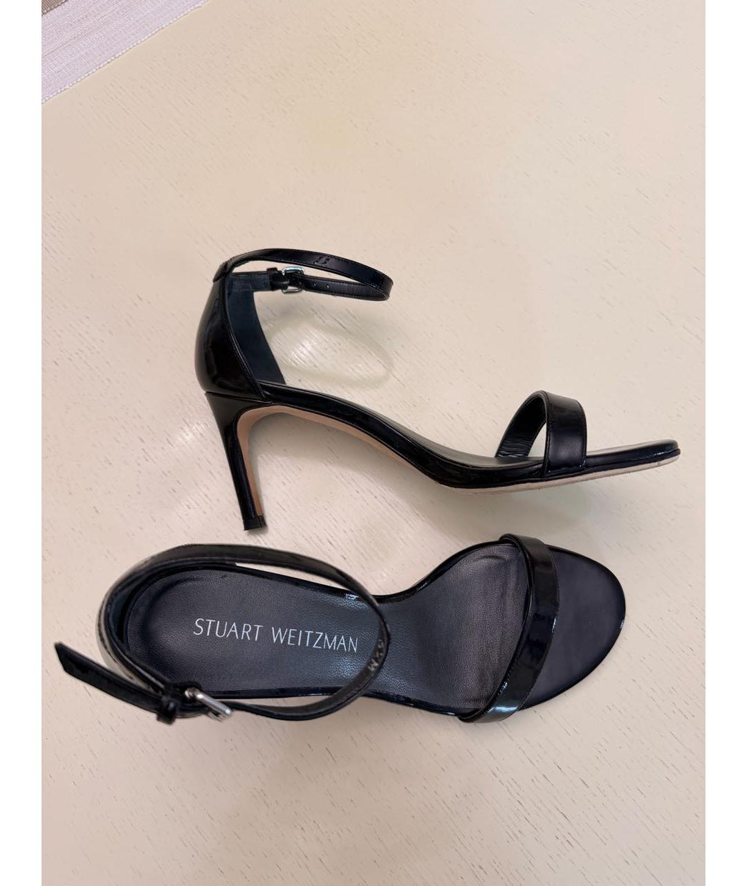 STUART WEITZMAN Черные босоножки из лакированной кожи, фото 8
