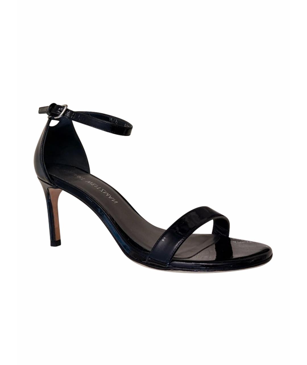 STUART WEITZMAN Черные босоножки из лакированной кожи, фото 1
