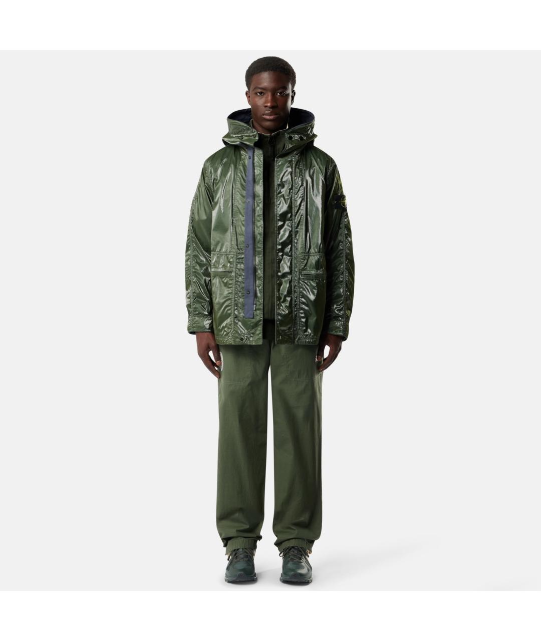 STONE ISLAND Зеленая полиамидовая куртка, фото 6