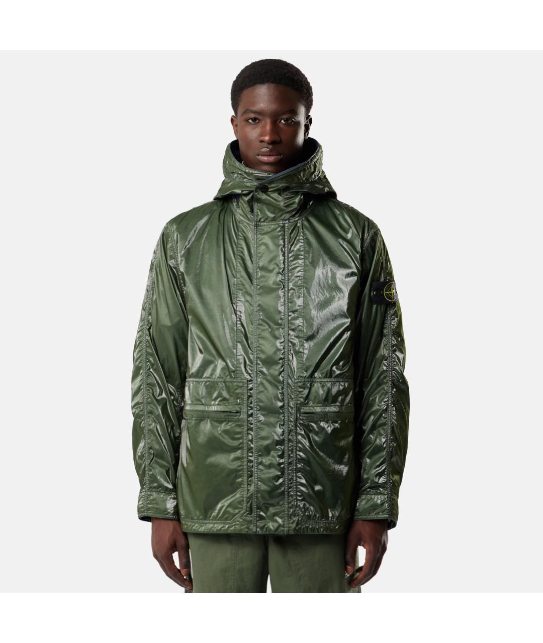STONE ISLAND Зеленая полиамидовая куртка, фото 3