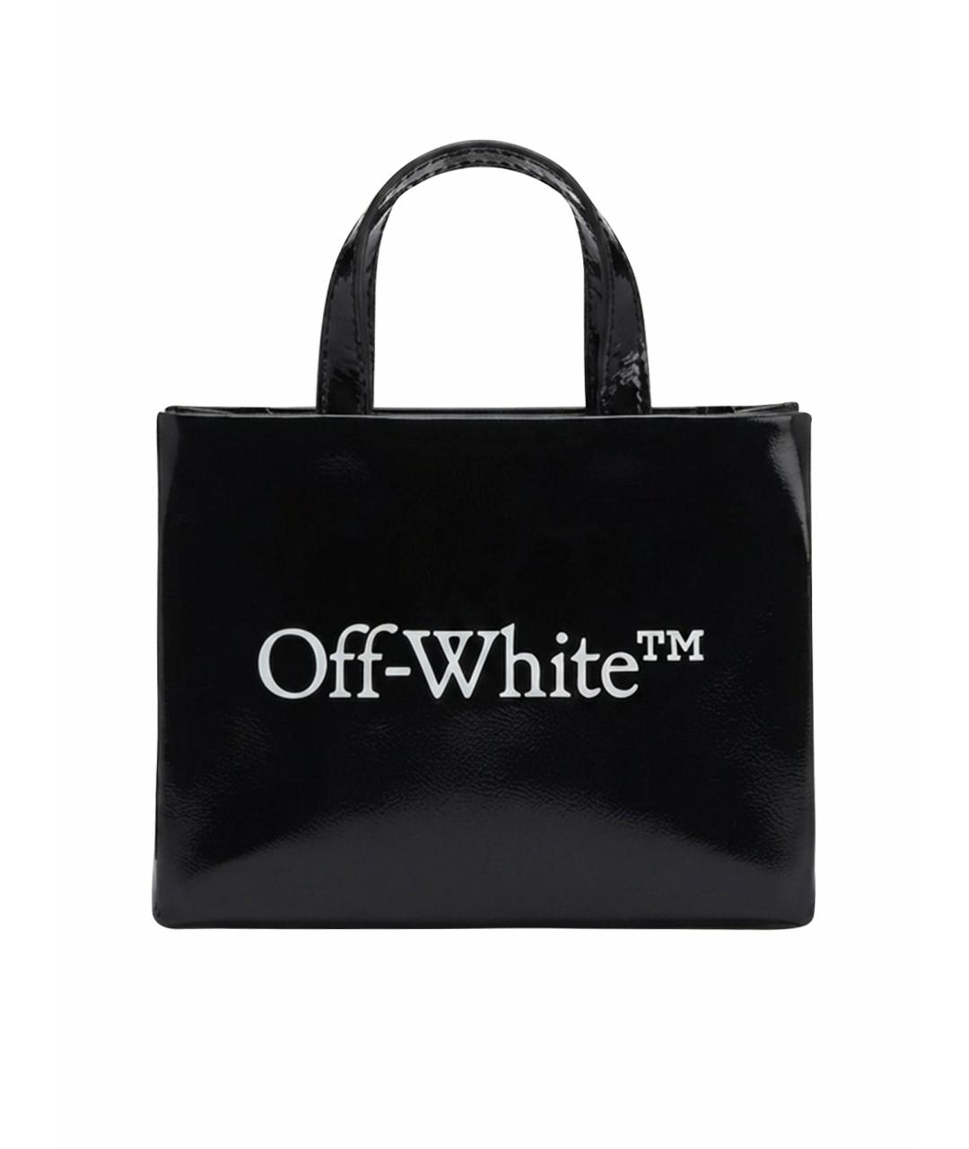 OFF-WHITE Черная сумка через плечо из лакированной кожи, фото 1