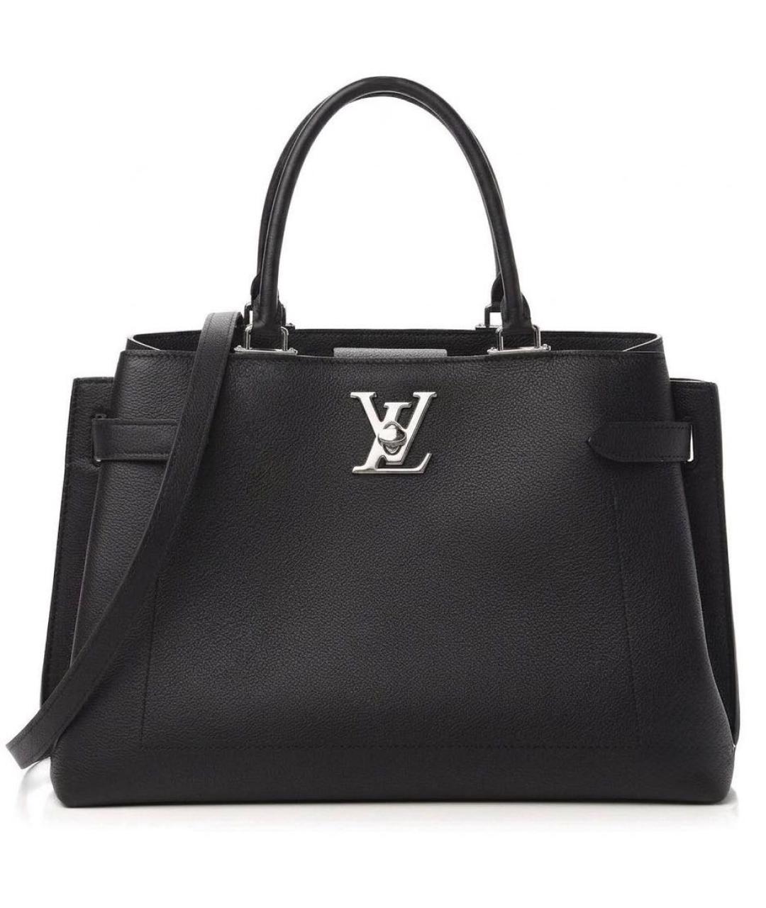 LOUIS VUITTON Черная кожаная сумка через плечо, фото 9