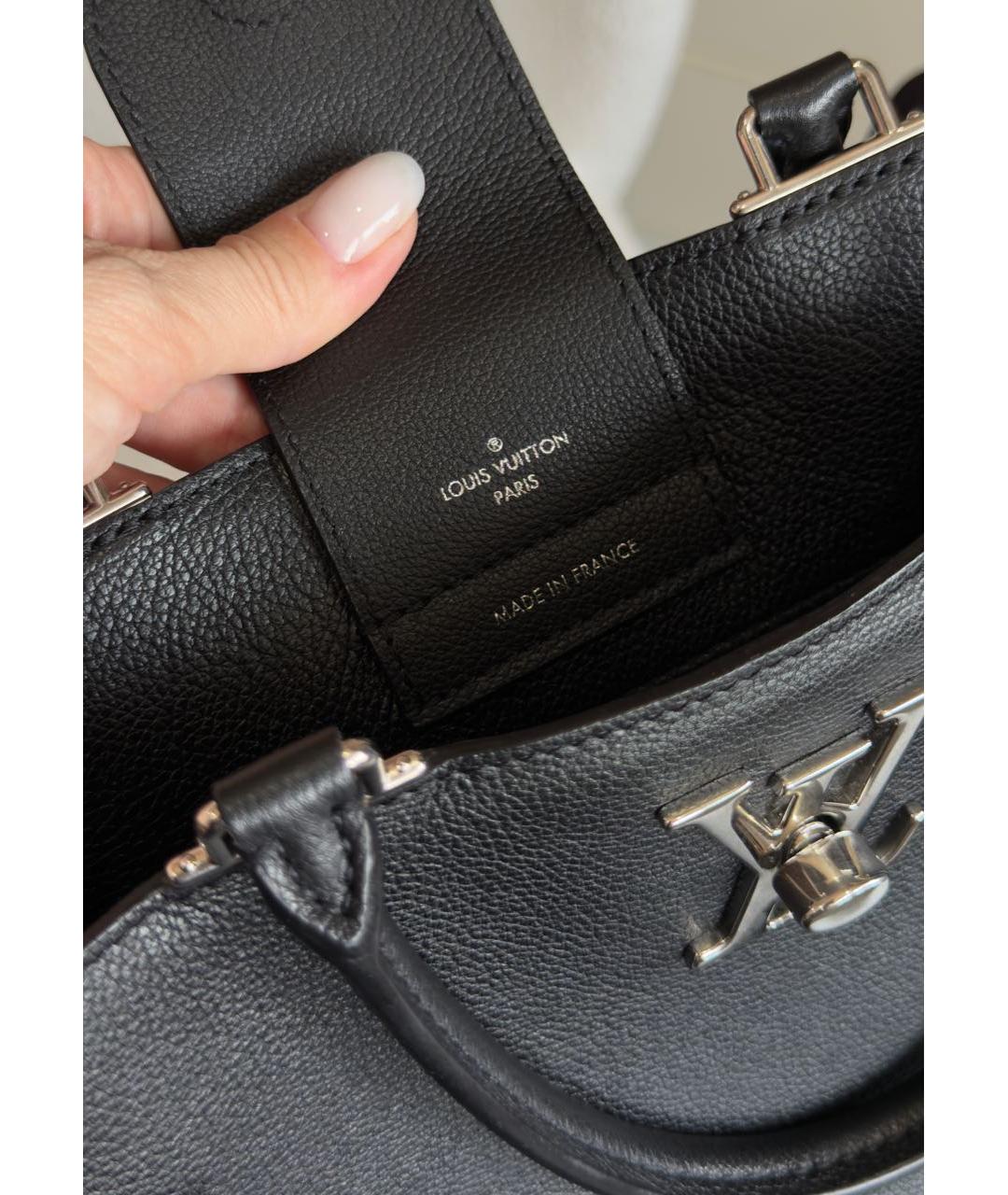 LOUIS VUITTON Черная кожаная сумка через плечо, фото 6