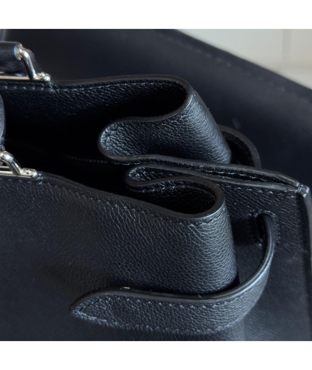 LOUIS VUITTON Черная кожаная сумка через плечо, фото 5