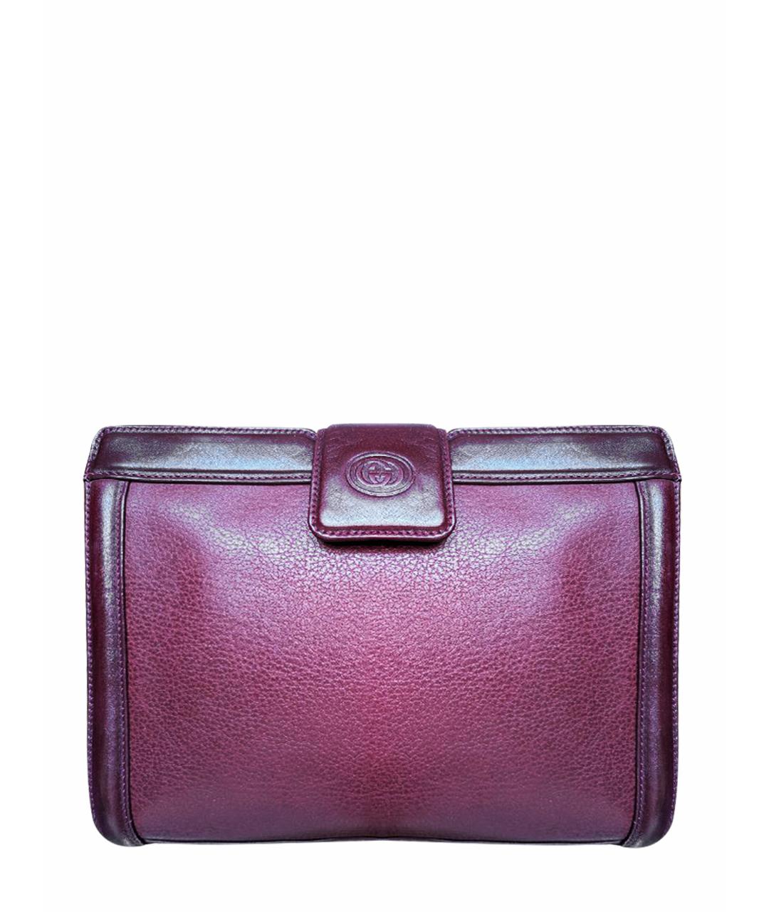 GUCCI Бордовая кожаная сумка через плечо, фото 1