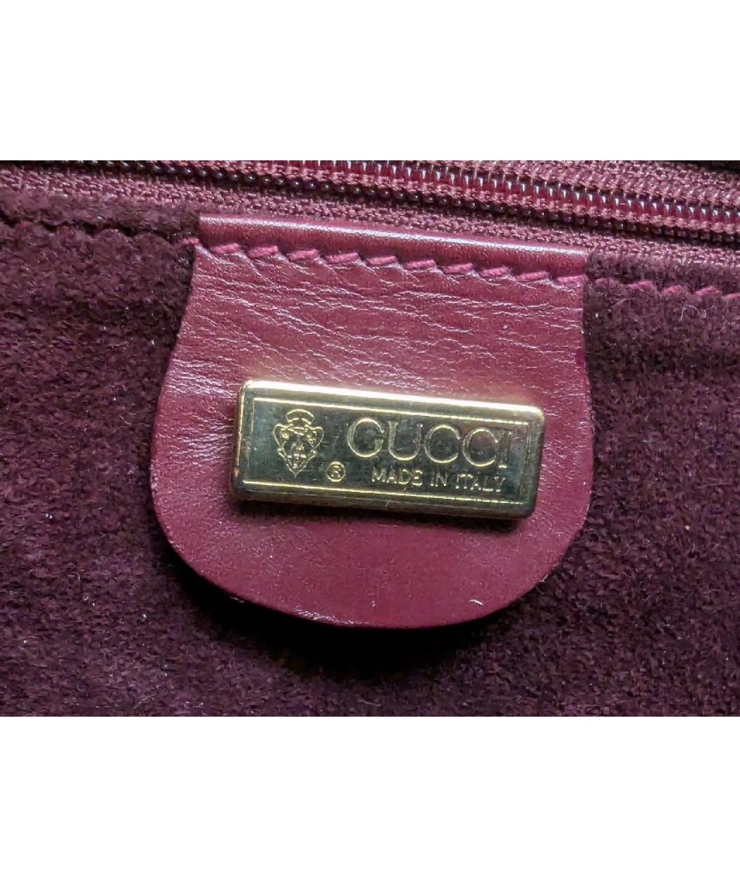 GUCCI Бордовая кожаная сумка через плечо, фото 5