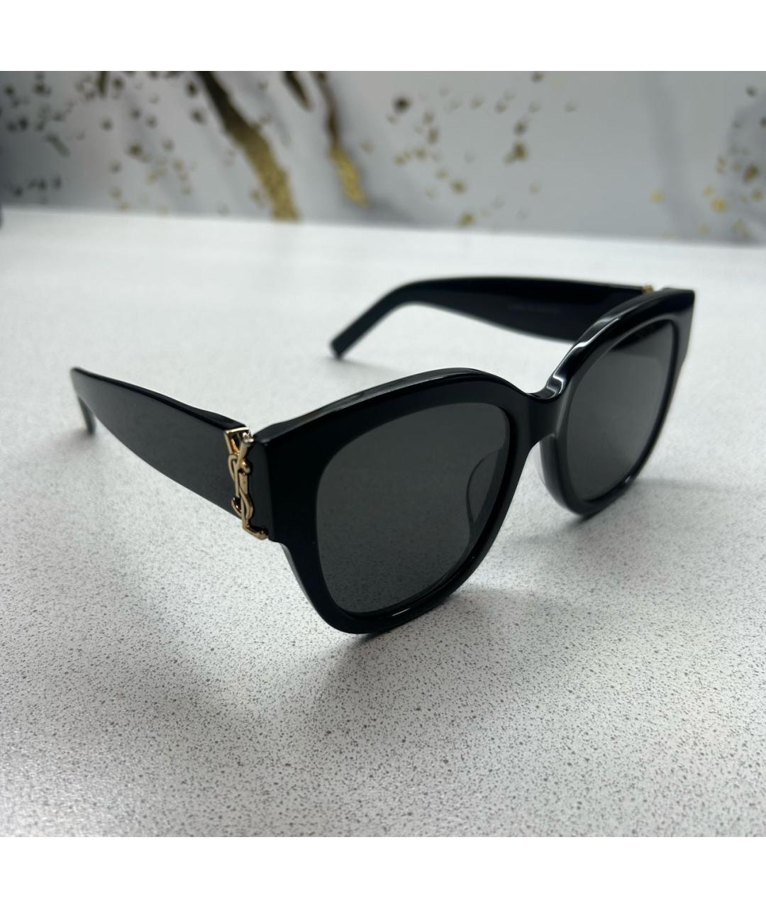 SAINT LAURENT Черные пластиковые солнцезащитные очки, фото 2