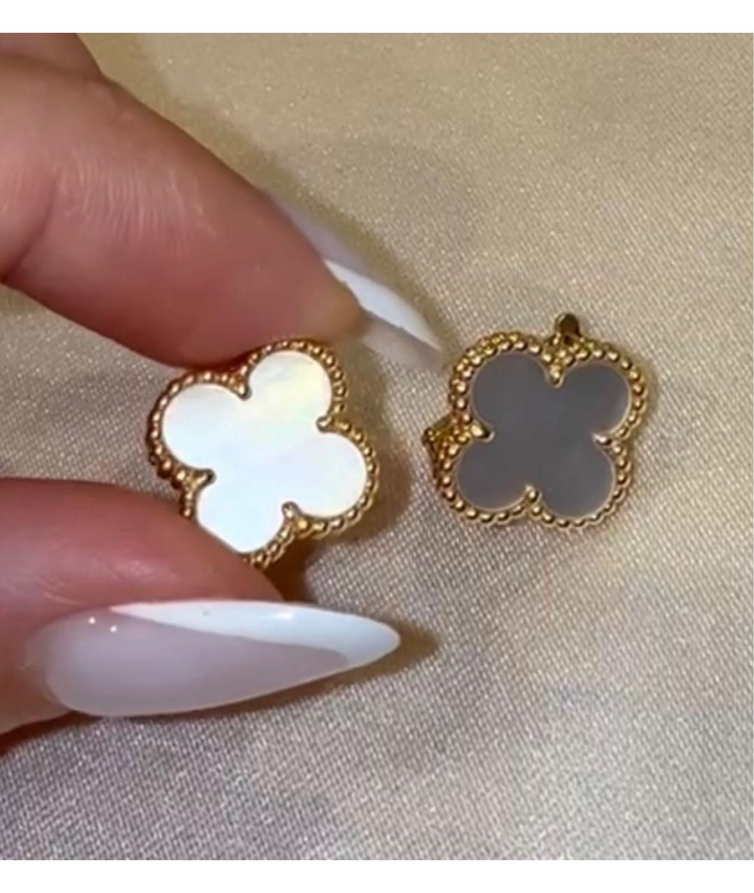 VAN CLEEF & ARPELS Белые серьги из желтого золота, фото 4