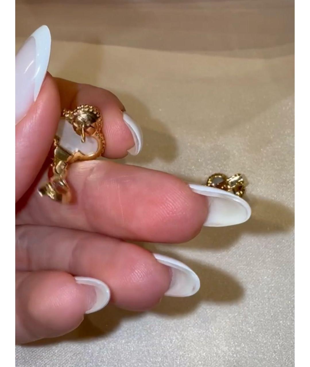 VAN CLEEF & ARPELS Белые серьги из желтого золота, фото 3