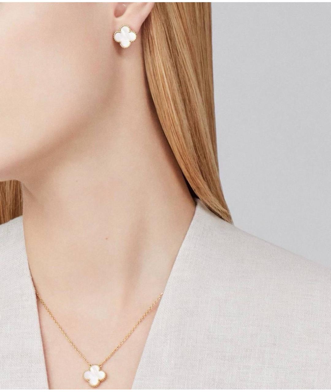 VAN CLEEF & ARPELS Белые серьги из желтого золота, фото 6