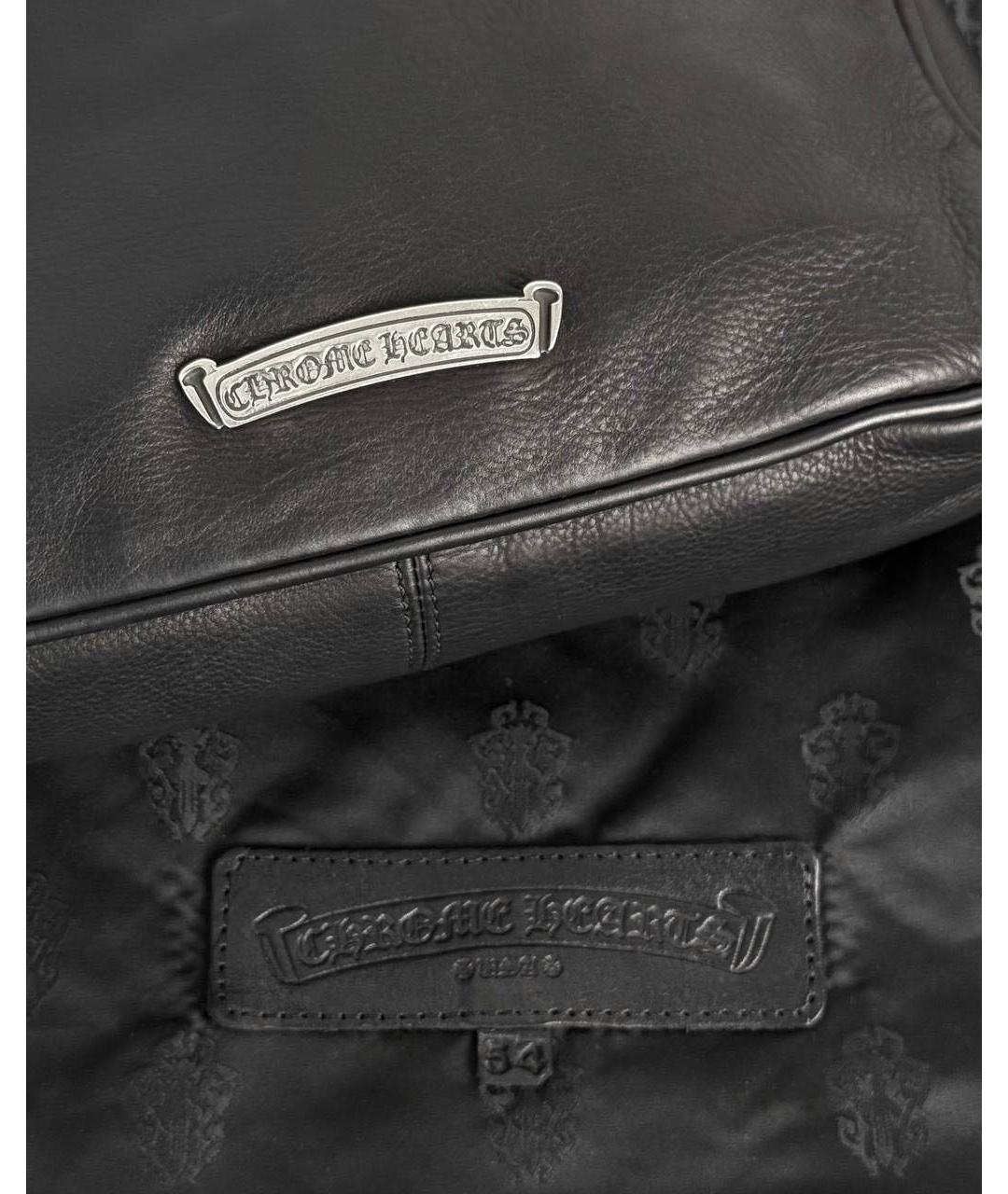 CHROME HEARTS Черная кожаная сумка с короткими ручками, фото 7