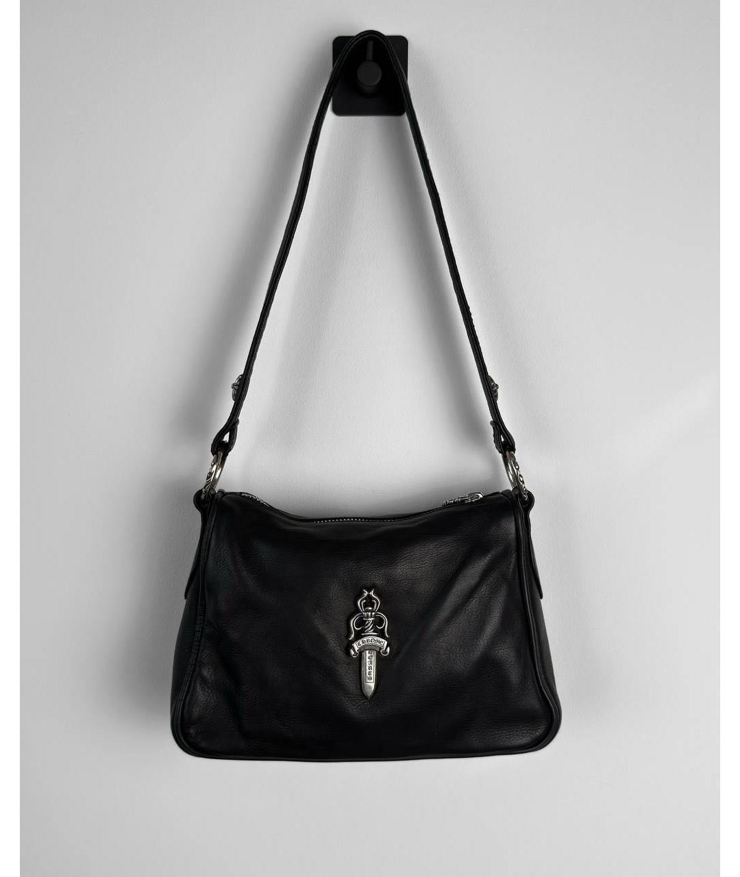CHROME HEARTS Черная кожаная сумка с короткими ручками, фото 9