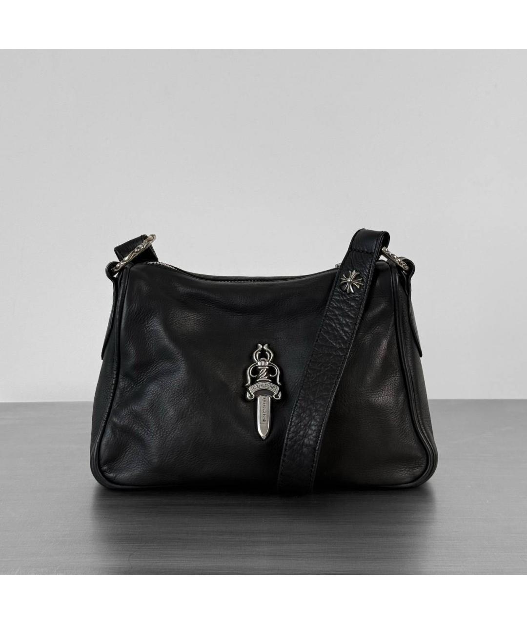 CHROME HEARTS Черная кожаная сумка с короткими ручками, фото 2