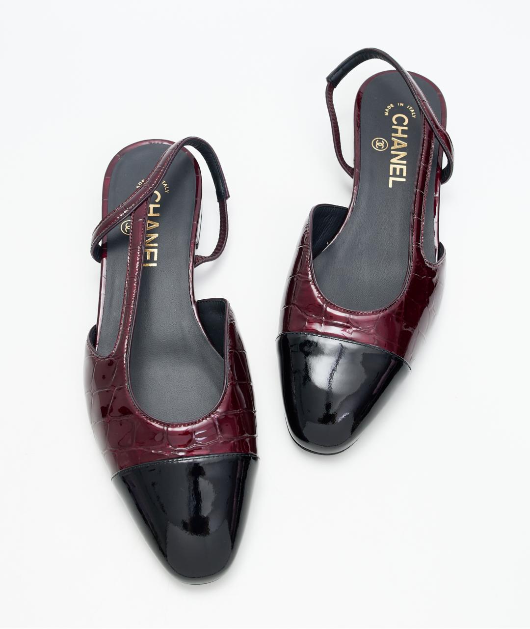 CHANEL Бордовые кожаные балетки, фото 4