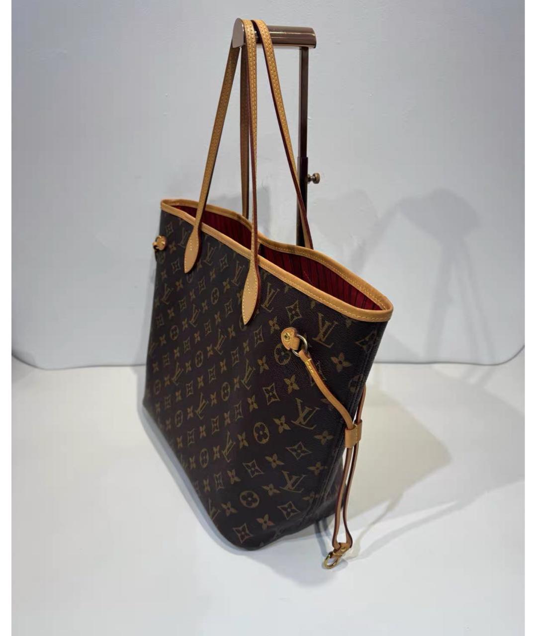 LOUIS VUITTON Коричневая кожаная сумка тоут, фото 3