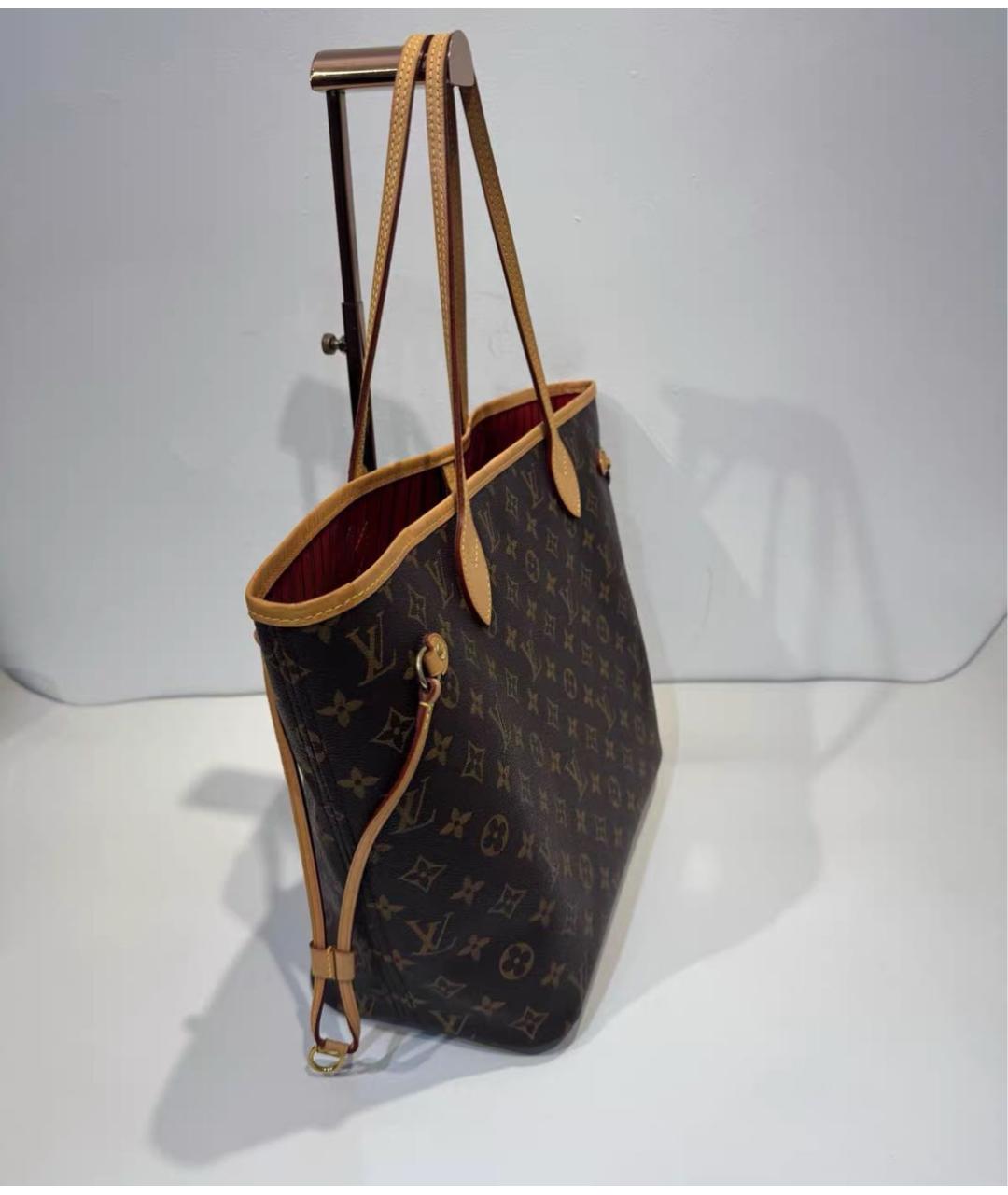 LOUIS VUITTON Коричневая кожаная сумка тоут, фото 4
