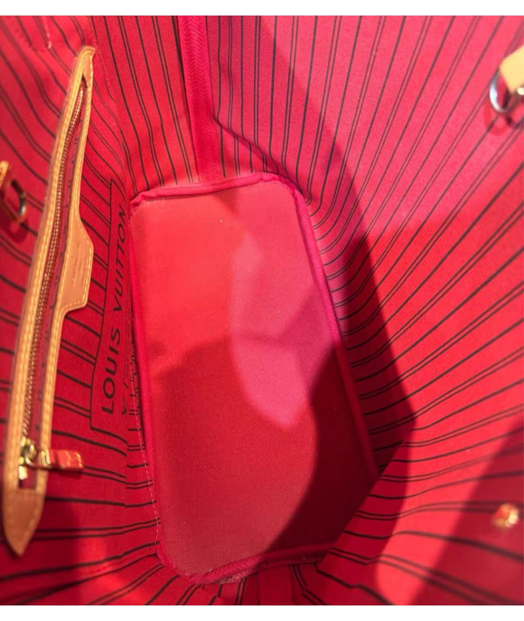 LOUIS VUITTON Коричневая кожаная сумка тоут, фото 6