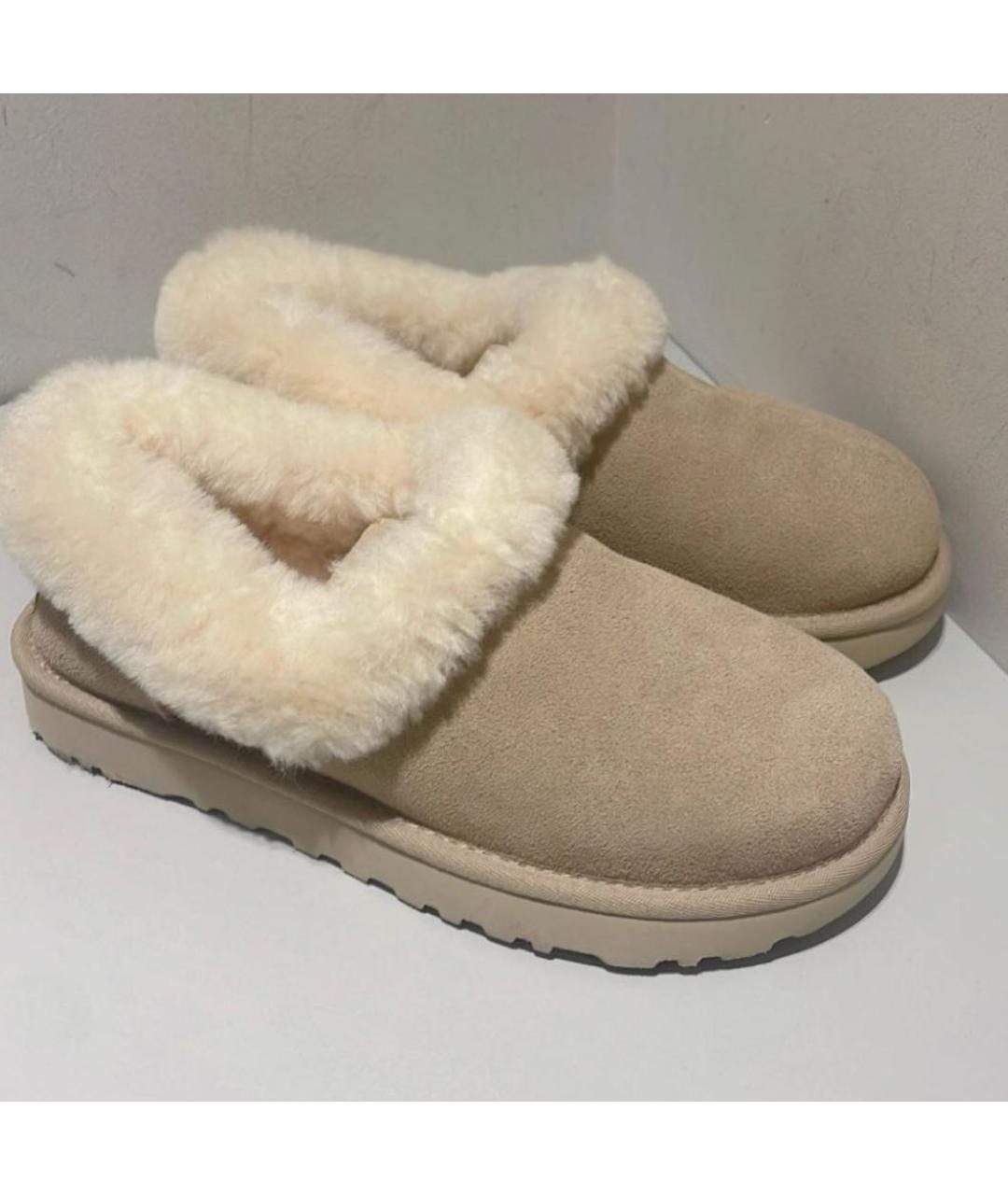UGG Бежевые замшевые полусапоги, фото 5