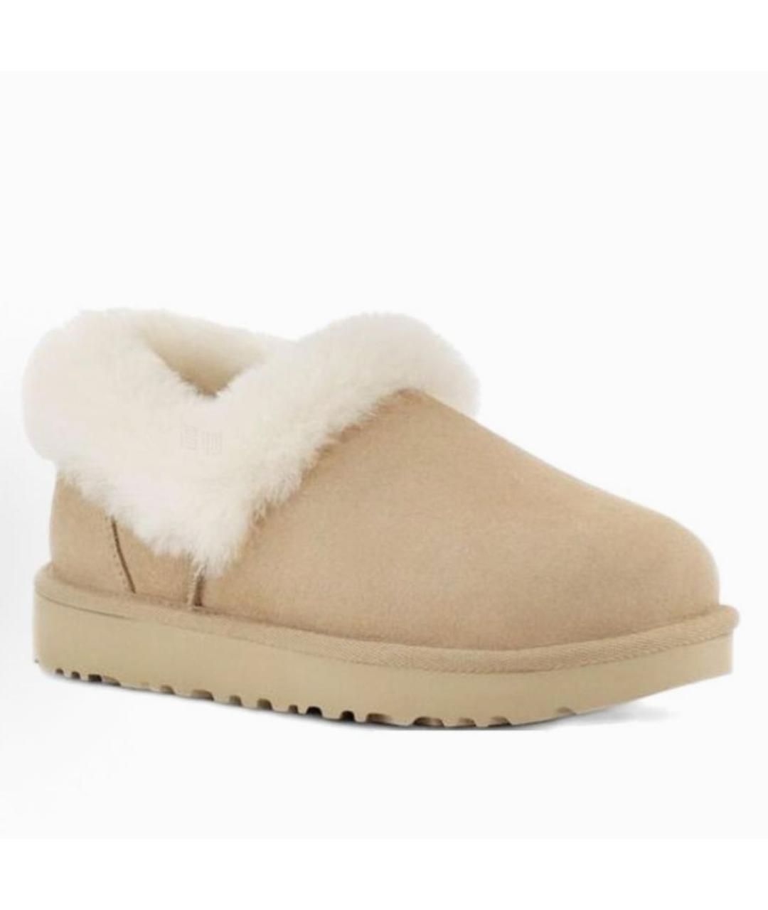 UGG Бежевые замшевые полусапоги, фото 4