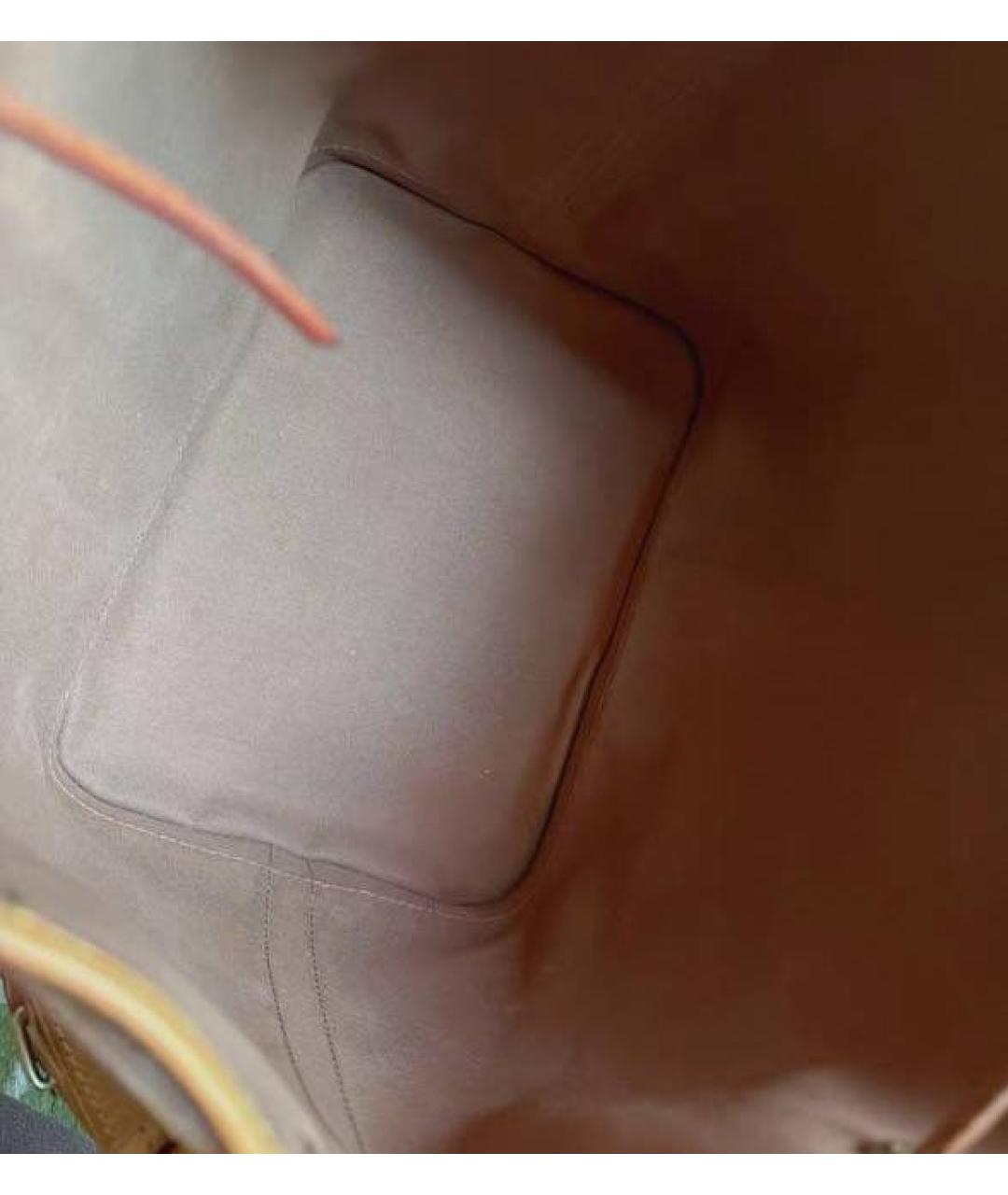 LOUIS VUITTON Коричневая кожаная сумка тоут, фото 6