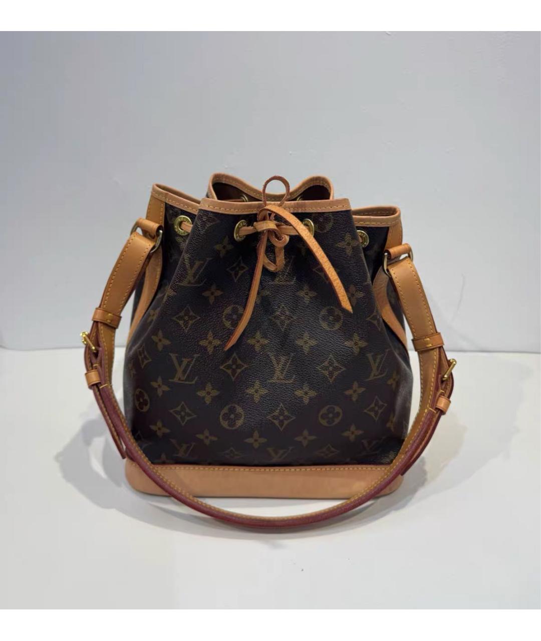 LOUIS VUITTON Коричневая кожаная сумка тоут, фото 7