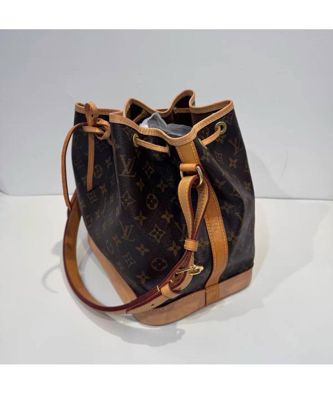 LOUIS VUITTON Коричневая кожаная сумка тоут, фото 5