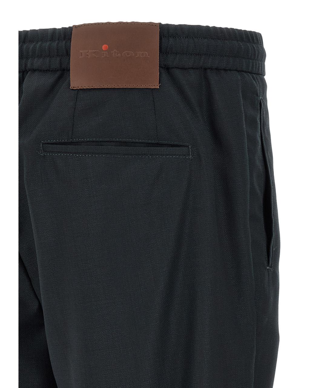 KITON Темно-синие шерстяные повседневные брюки, фото 4