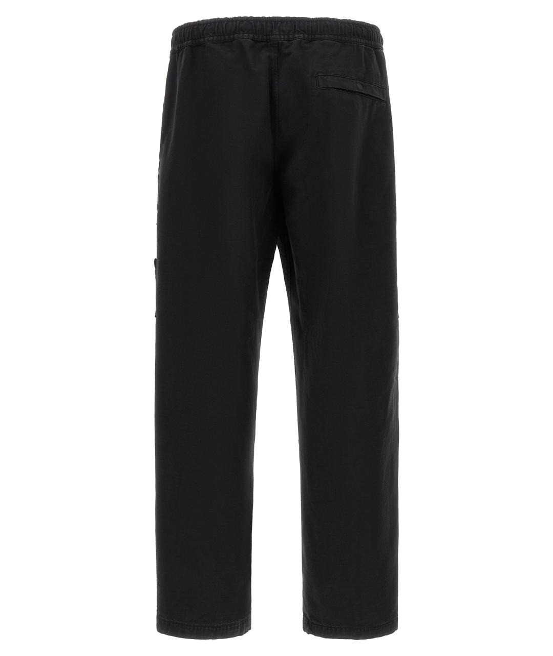 STONE ISLAND Черные хлопковые повседневные брюки, фото 2