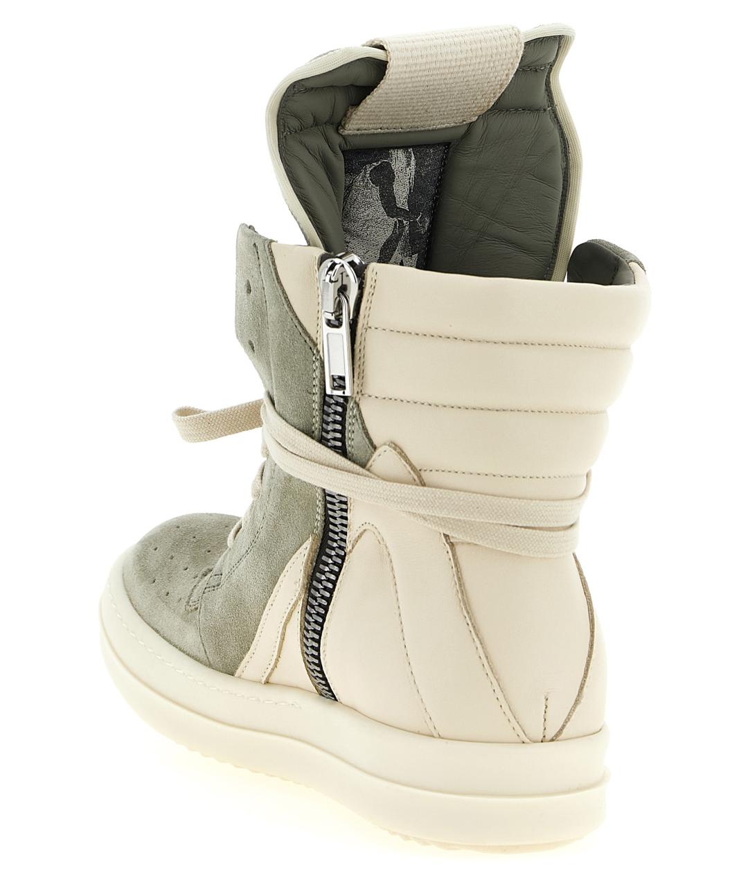 RICK OWENS Зеленые кожаные кроссовки, фото 3