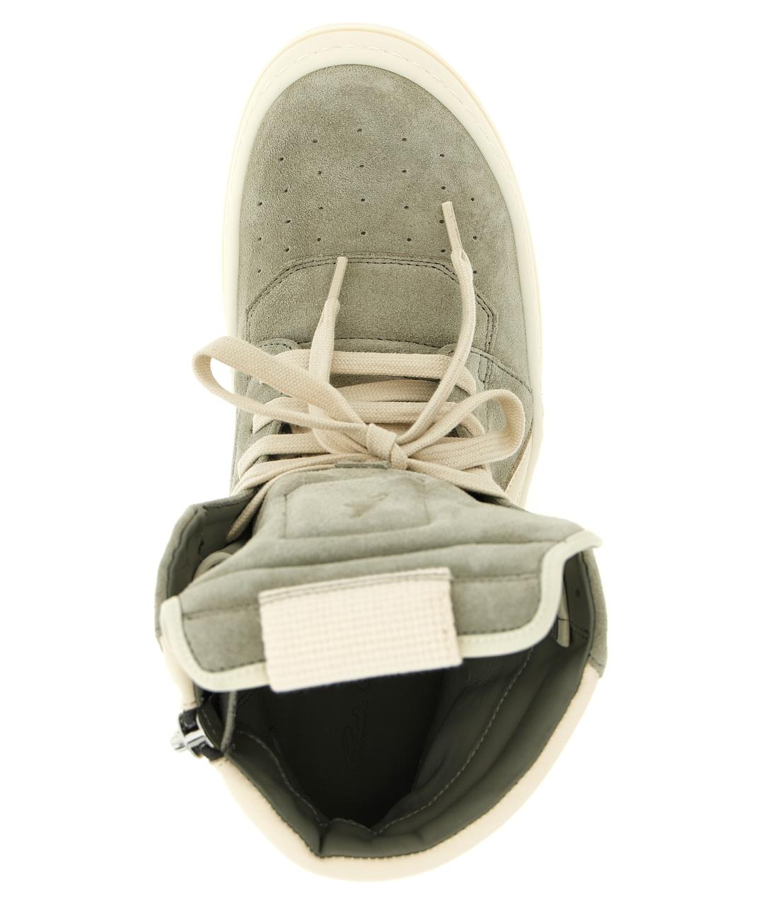 RICK OWENS Зеленые кожаные кроссовки, фото 4