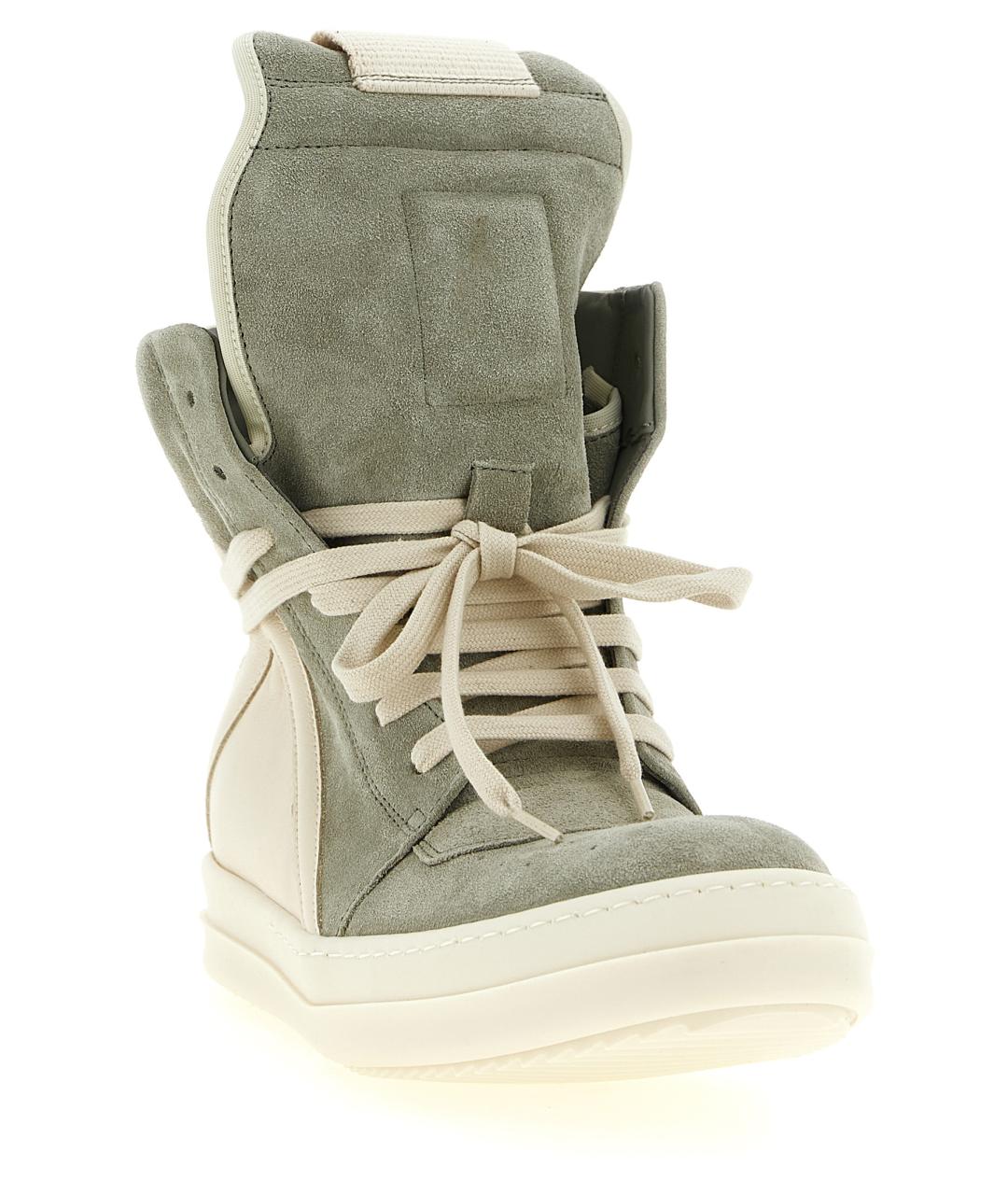RICK OWENS Зеленые кожаные кроссовки, фото 2