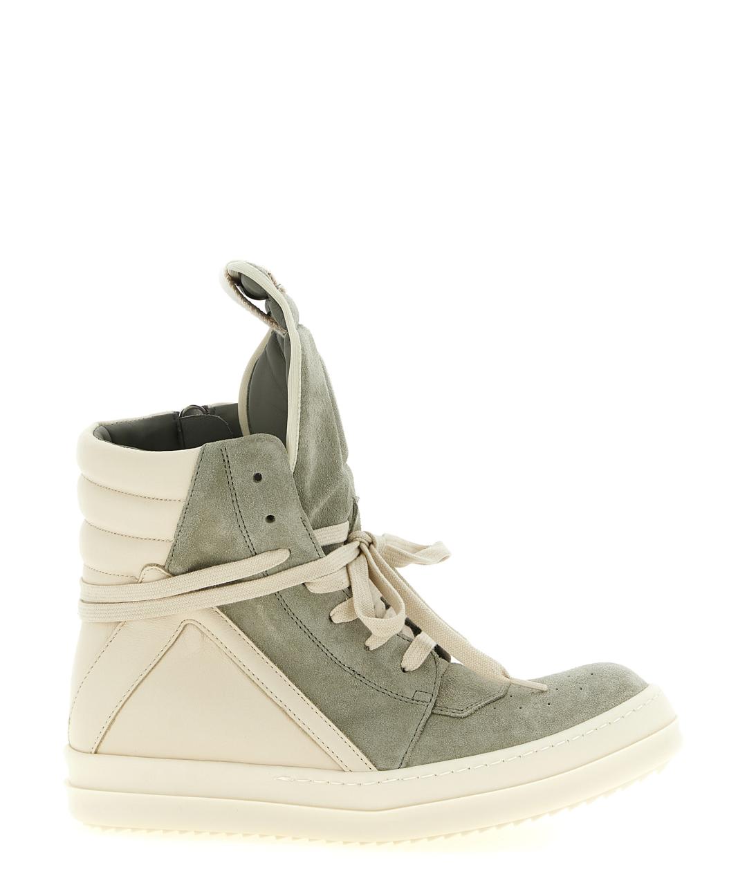 RICK OWENS Зеленые кожаные кроссовки, фото 1