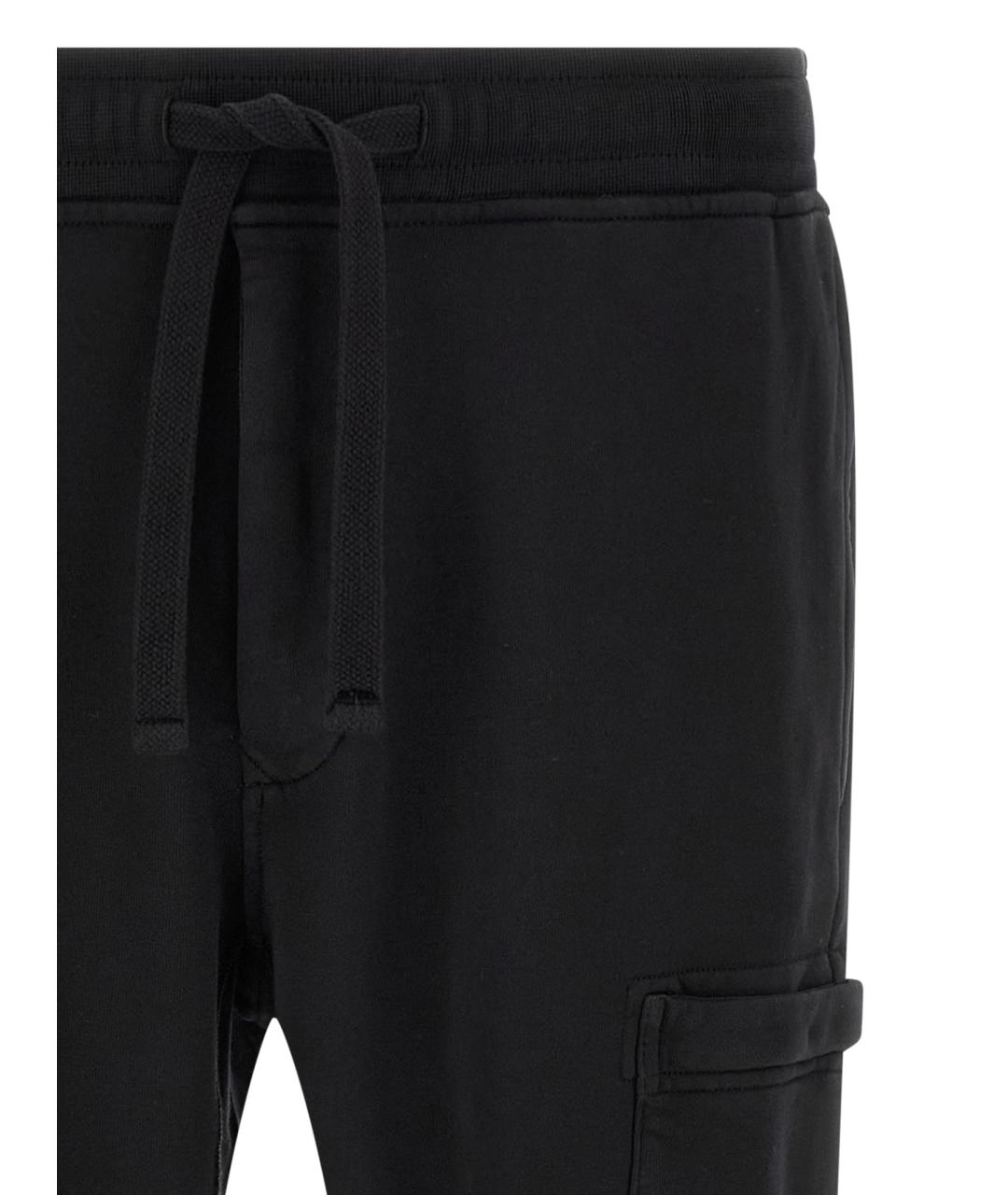 STONE ISLAND Черные хлопковые повседневные брюки, фото 3