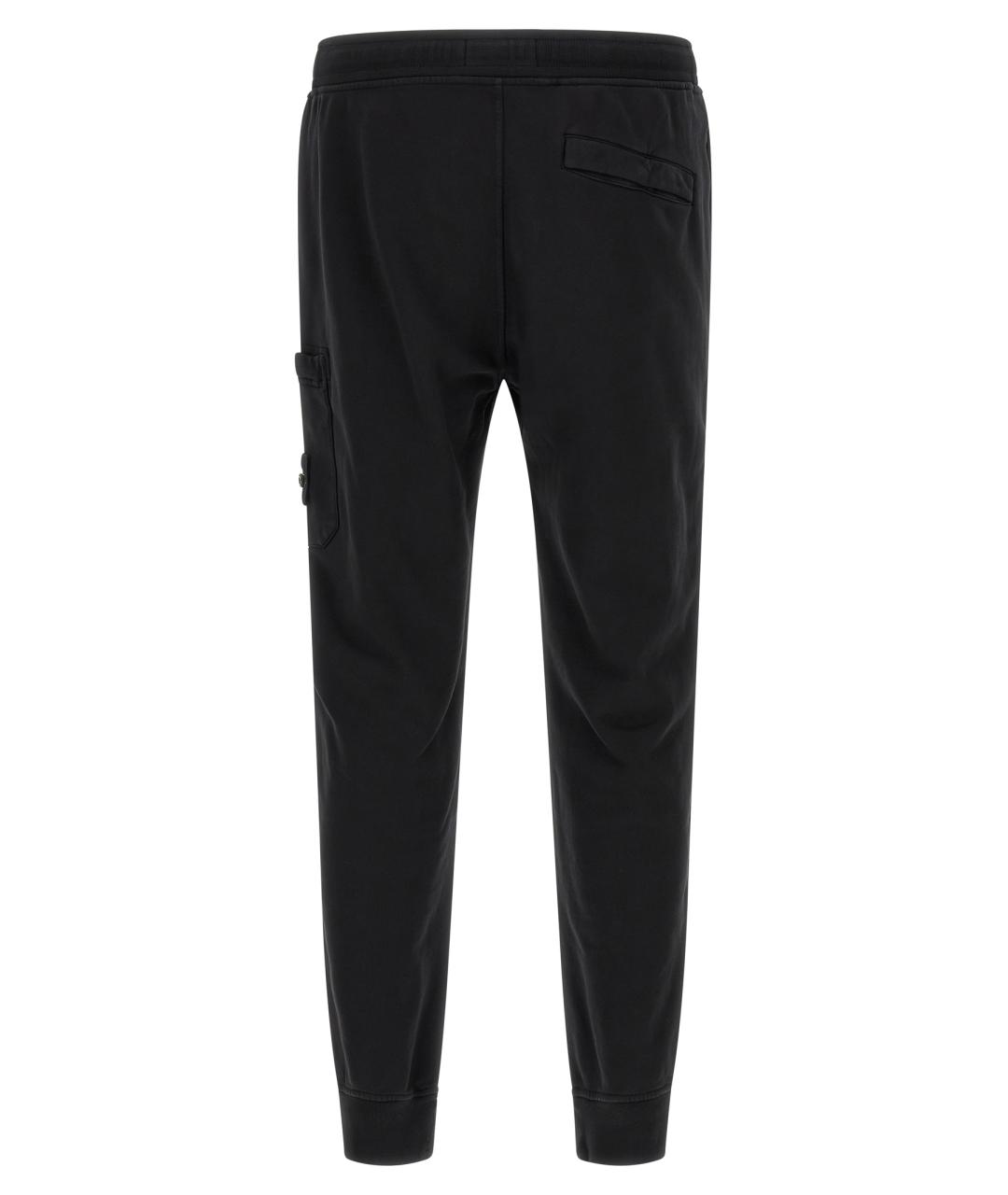 STONE ISLAND Черные хлопковые повседневные брюки, фото 2