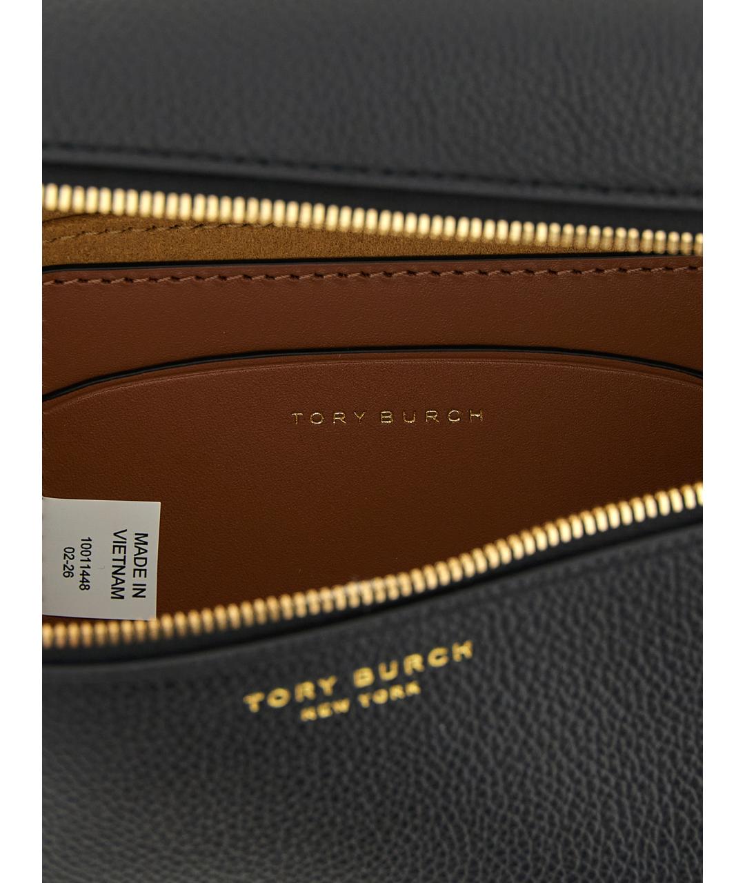 TORY BURCH Черная кожаная сумка через плечо, фото 4