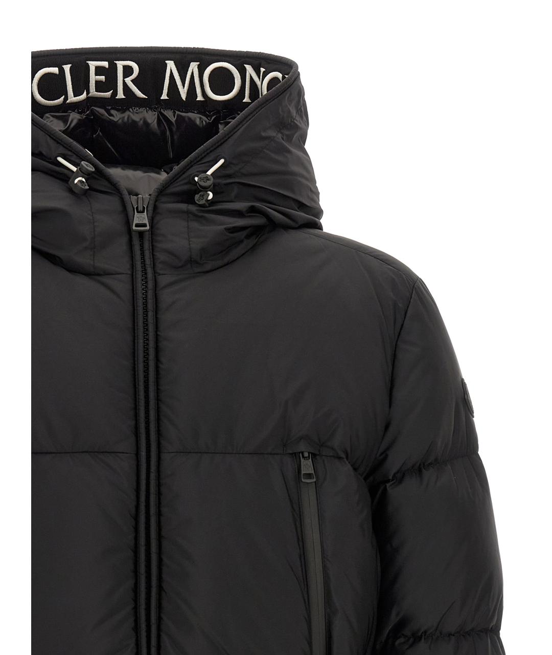 MONCLER Черный полиамидовый пуховик, фото 3