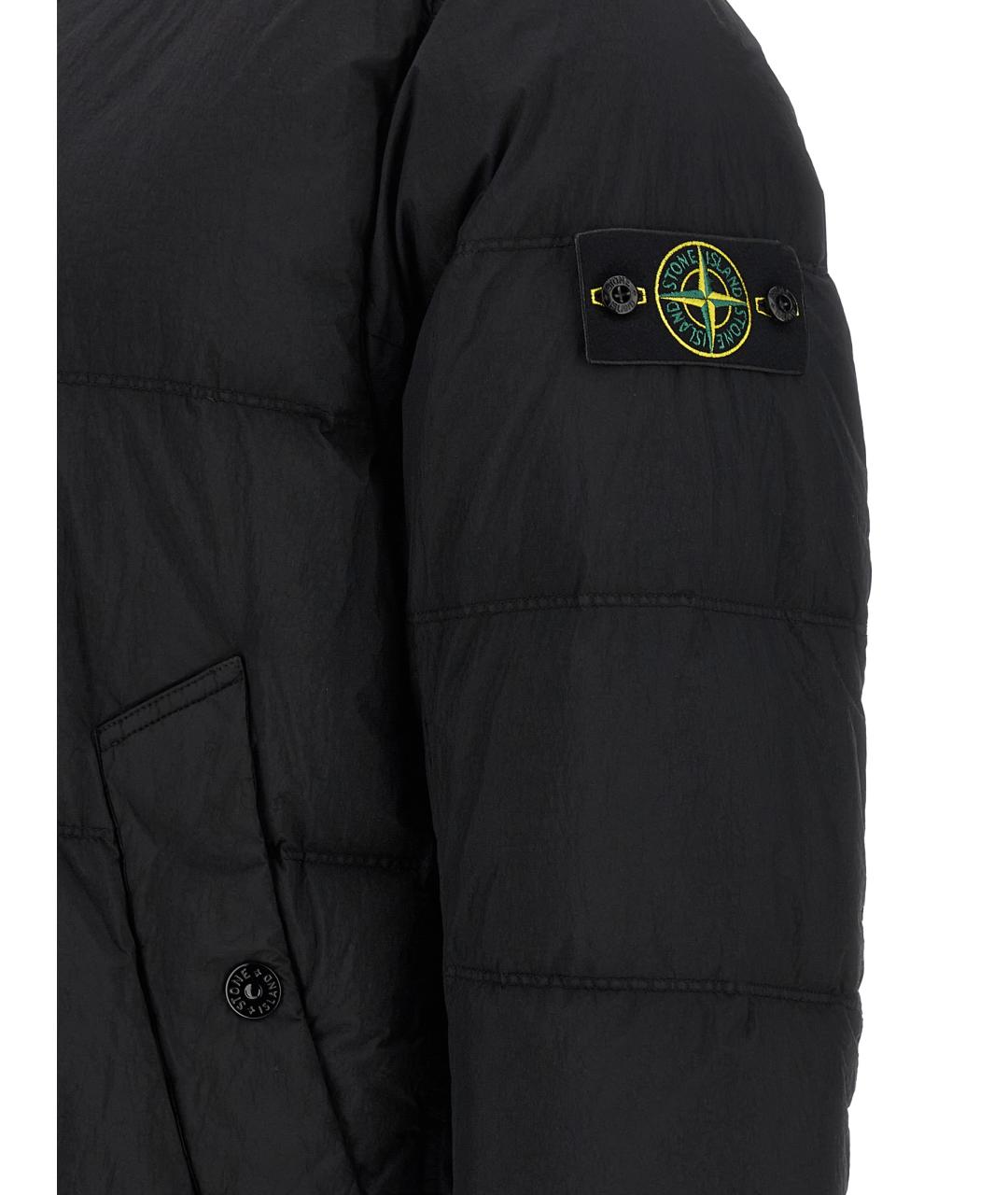 STONE ISLAND Черный полиамидовый пуховик, фото 4