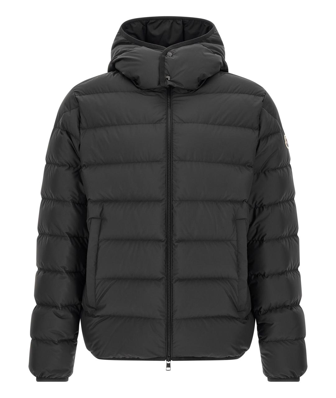 MONCLER Черный полиэстеровый пуховик, фото 1