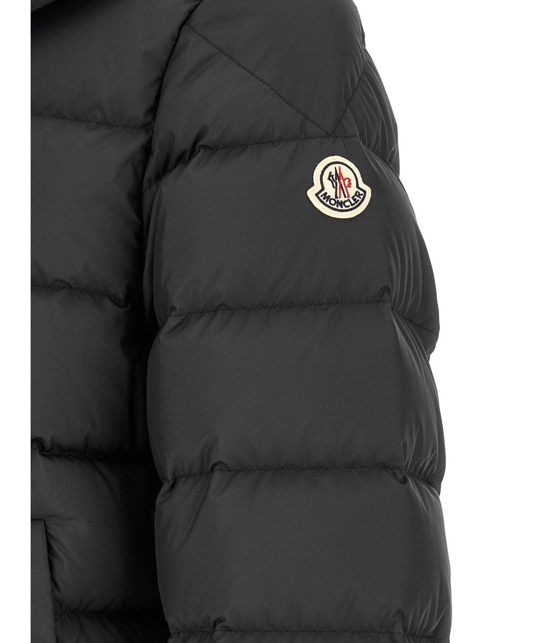 MONCLER Черный полиэстеровый пуховик, фото 6