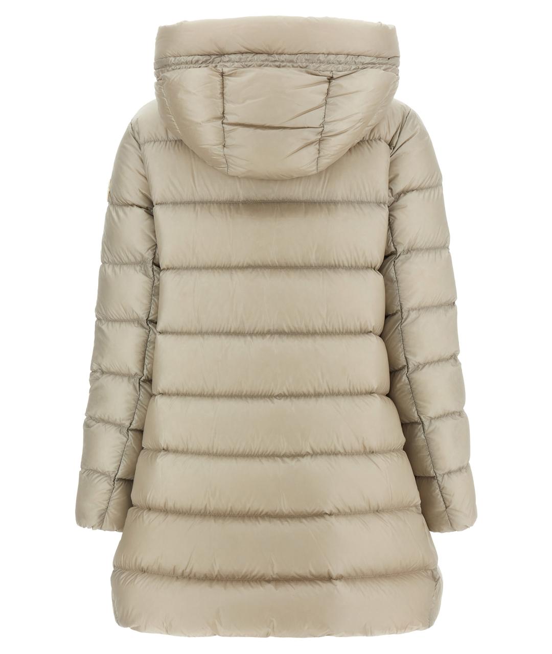 MONCLER Бежевый полиамидовый пуховик, фото 2