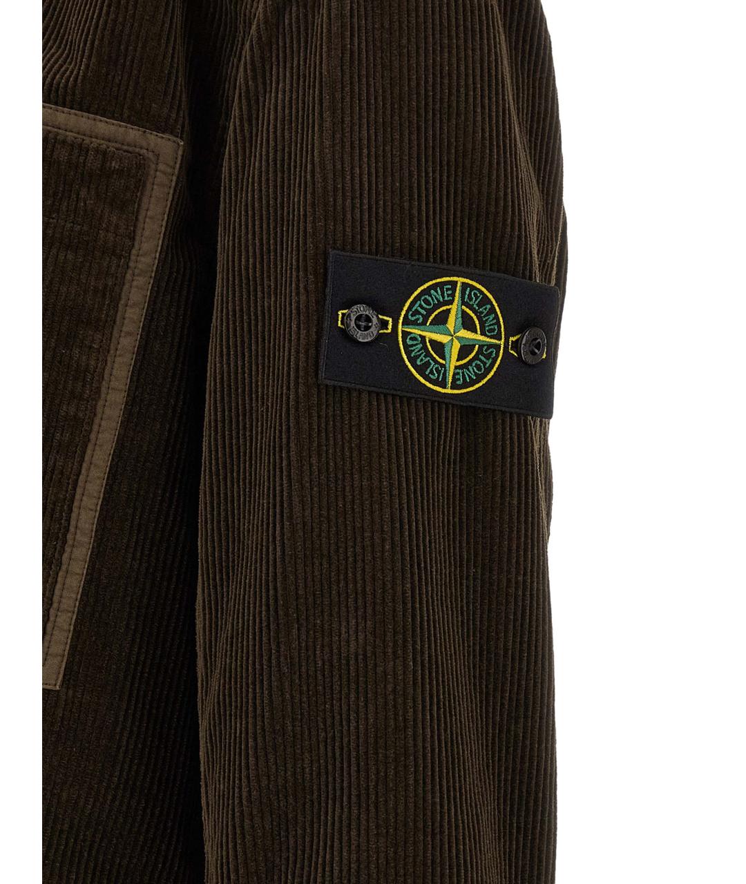 STONE ISLAND Коричневая хлопковая кэжуал рубашка, фото 5