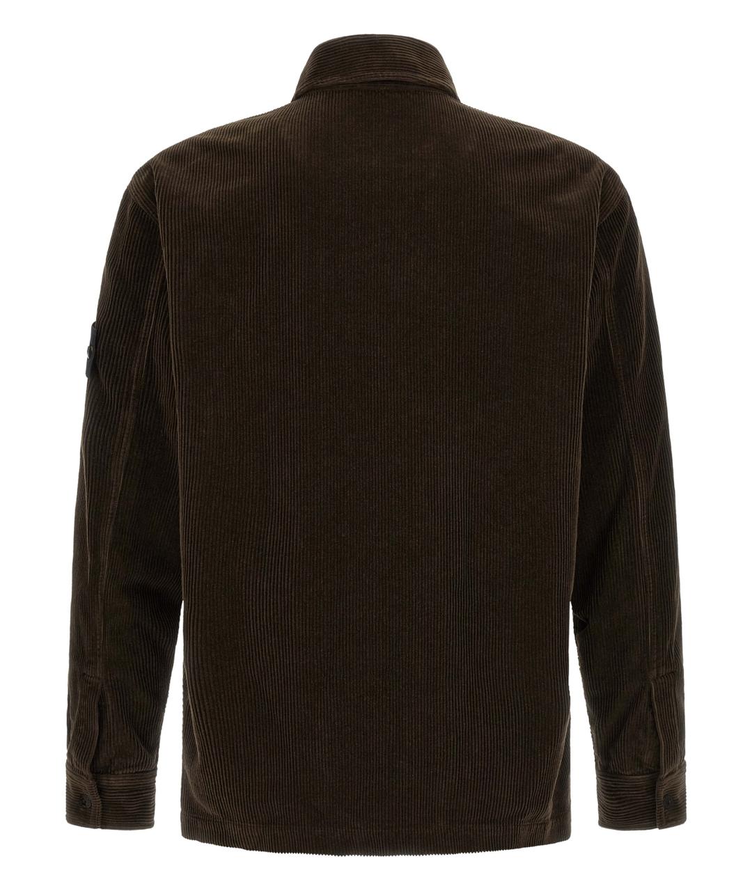 STONE ISLAND Коричневая хлопковая кэжуал рубашка, фото 2