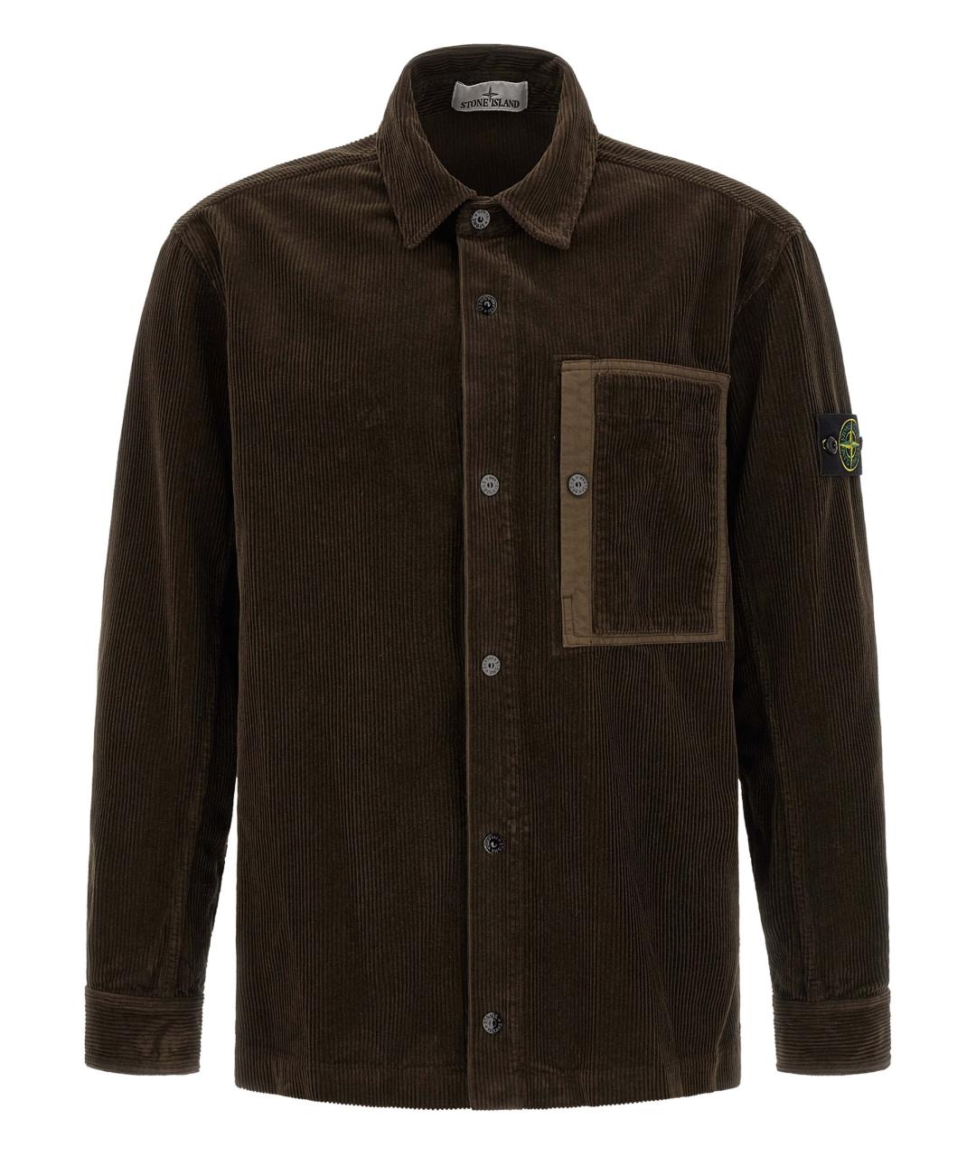 STONE ISLAND Коричневая хлопковая кэжуал рубашка, фото 1