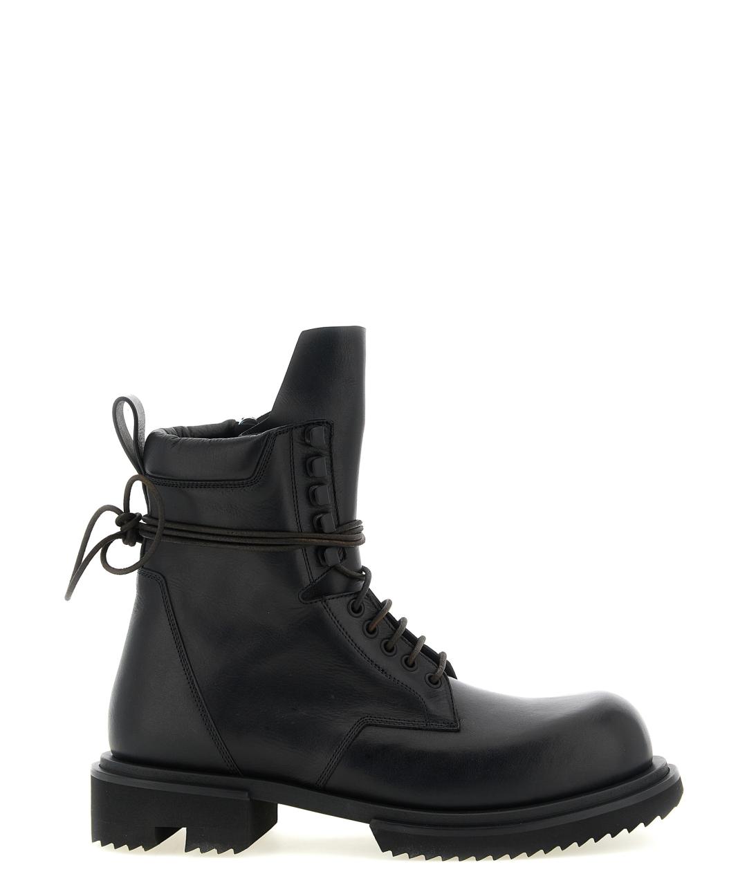 RICK OWENS Черные кожаные высокие ботинки, фото 1