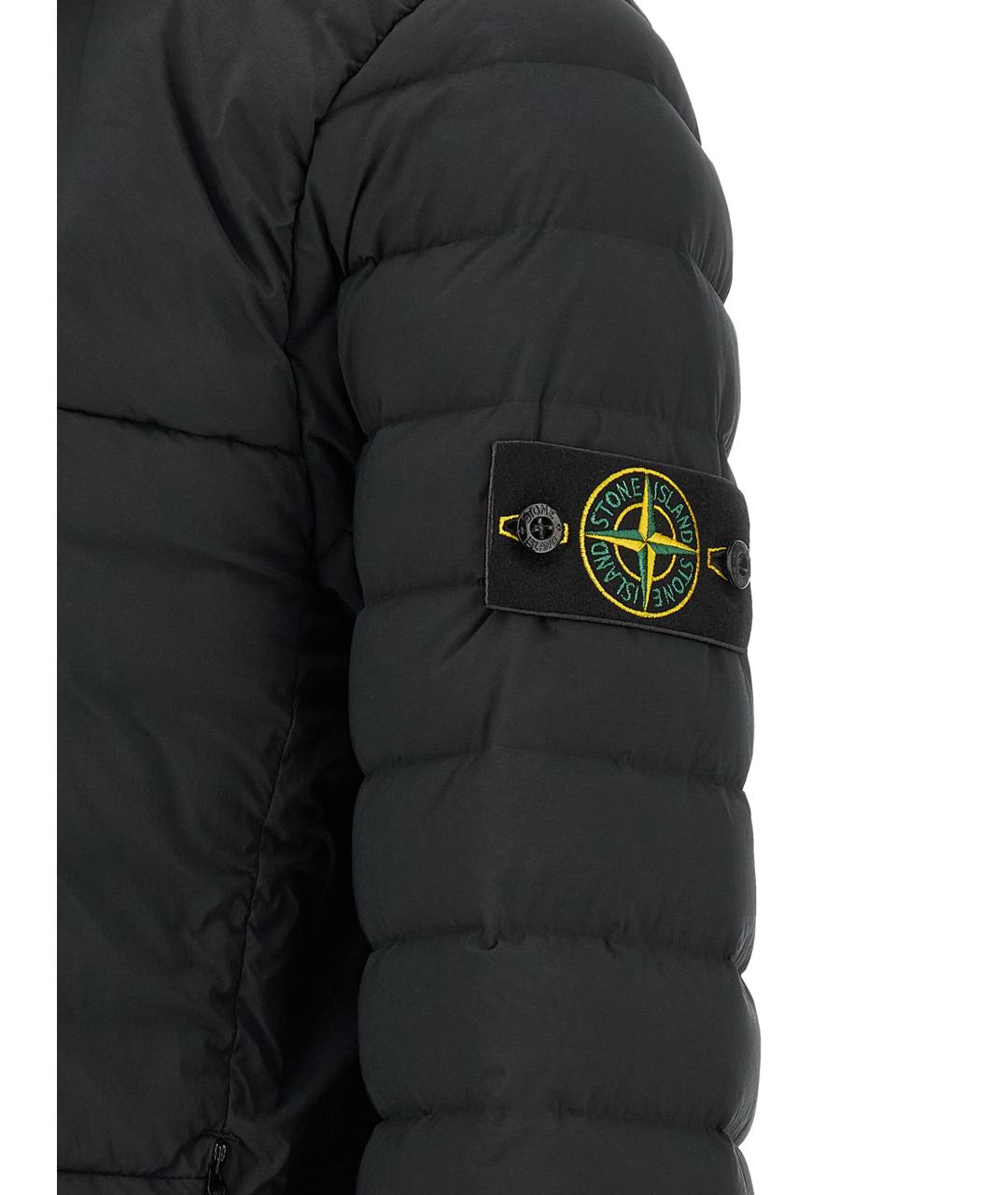 STONE ISLAND Черный полиамидовый пуховик, фото 5