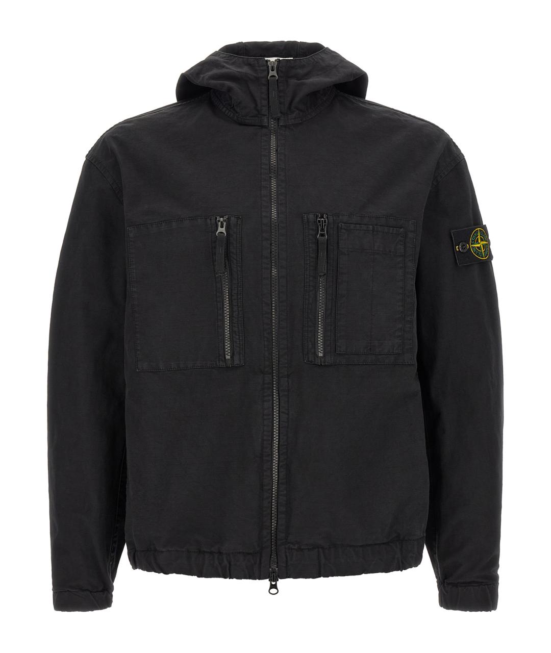 STONE ISLAND Черная хлопковая куртка, фото 1