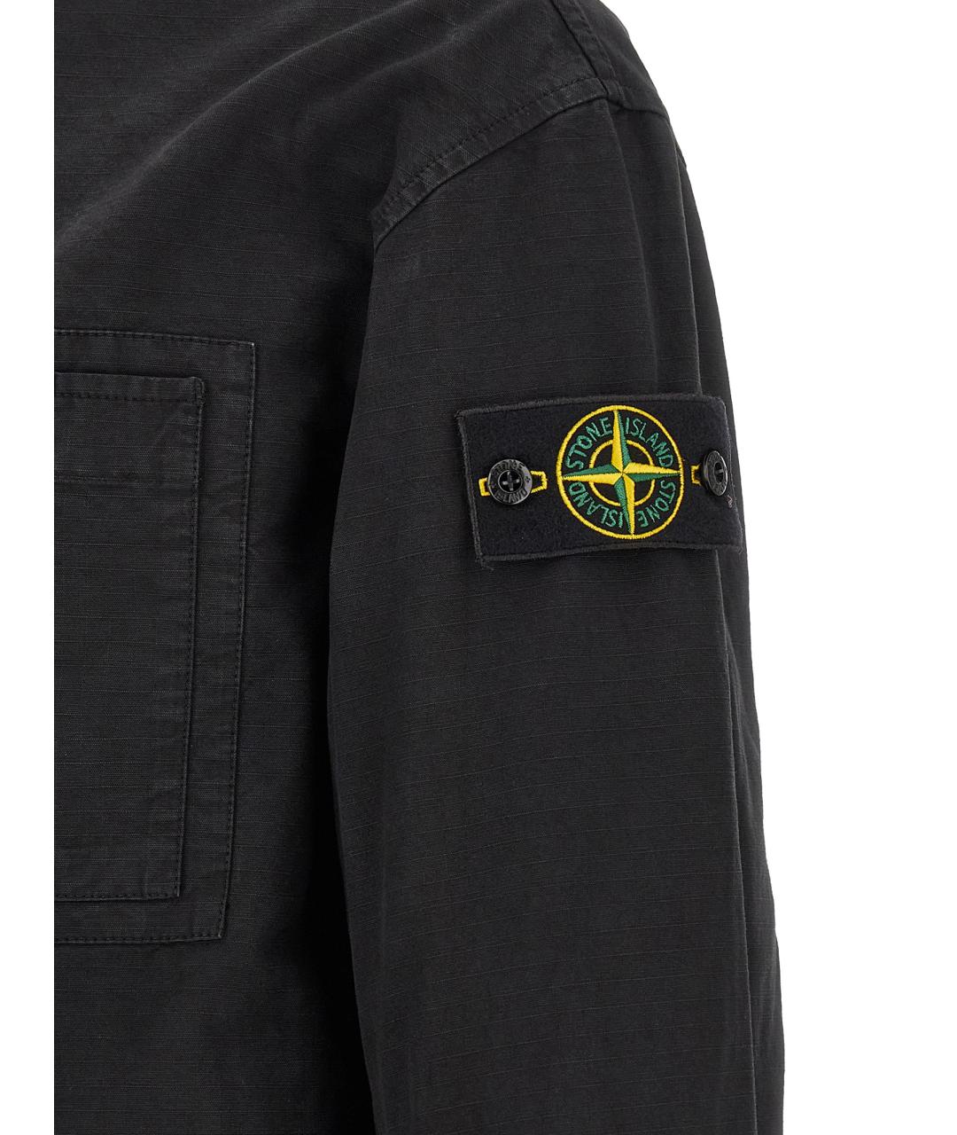 STONE ISLAND Черная хлопковая куртка, фото 5