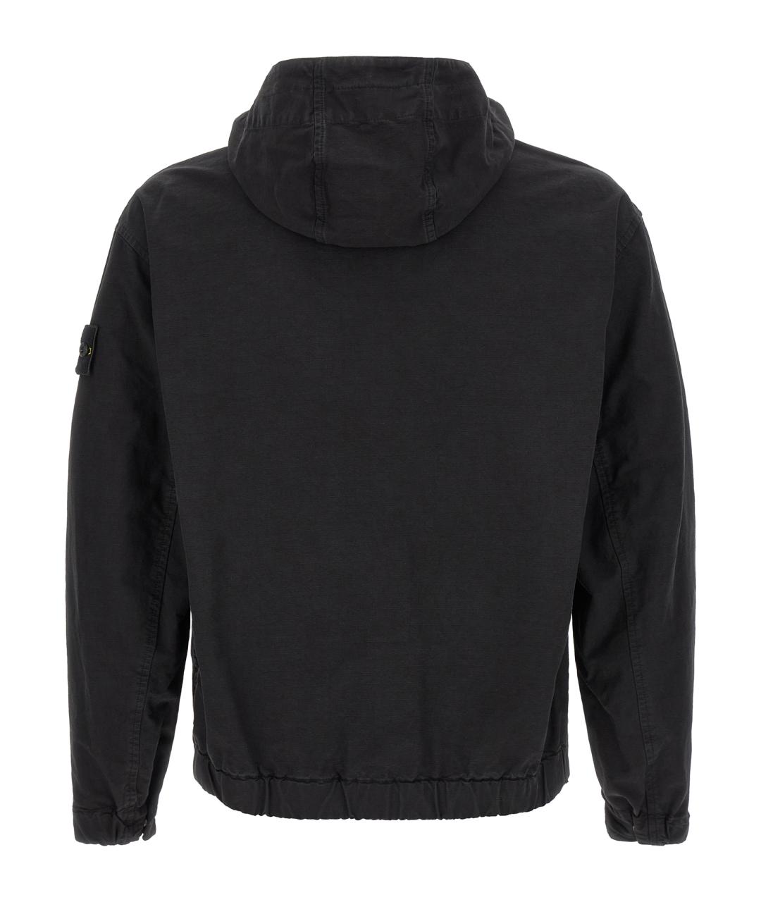 STONE ISLAND Черная хлопковая куртка, фото 2