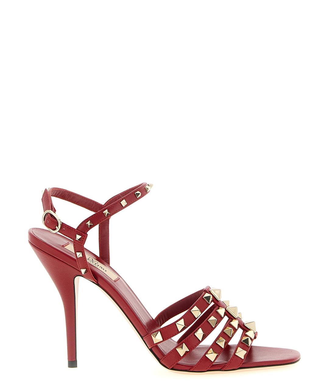 VALENTINO Красные кожаные босоножки, фото 1