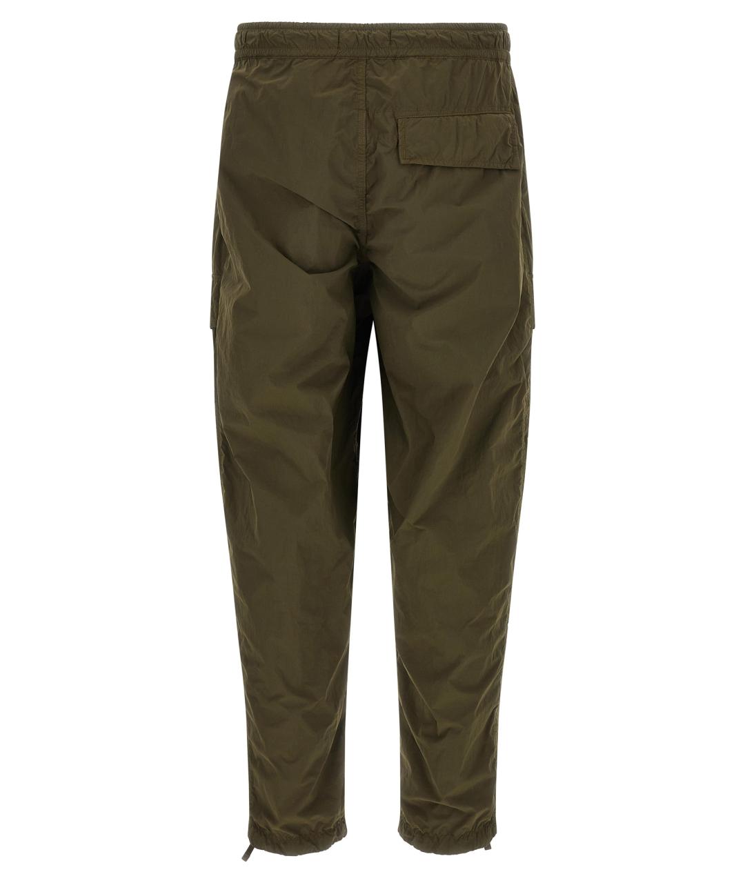 STONE ISLAND Зеленые полиамидовые повседневные брюки, фото 2